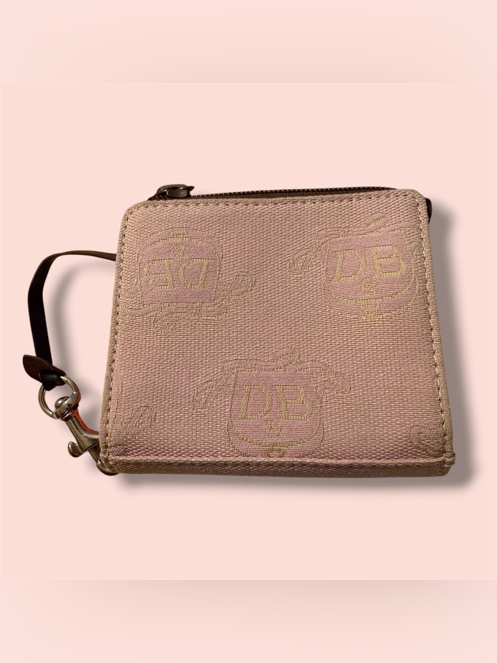Dooney & Bourke Blush Pink Signature Zip Wallet